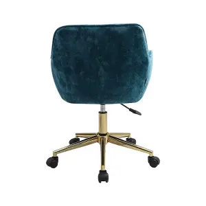 Mint Green Ice Velvet Upholstered Swivel Office Chair Desk Chair With Armrest