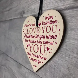 Red Ocean Handmade Valentines Gift For Boyfriend Girlfriend Novelty Gift For Him Her Hanging Wooden Heart Sign Keepsake