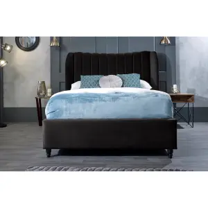 Carli Plush Velvet Black Bed Frame