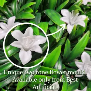 Best Artificial 28cm White Lily Hanging Basket Flower Topiary Ball - Suitable for Outdoor Use - Weather & Fade Resistant