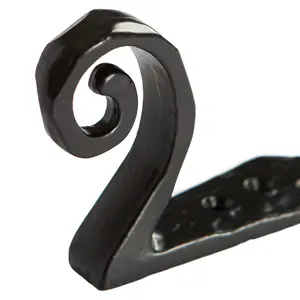 Hammer & Tongs - Hammered Scroll Hook - W30mm x H95mm - Black