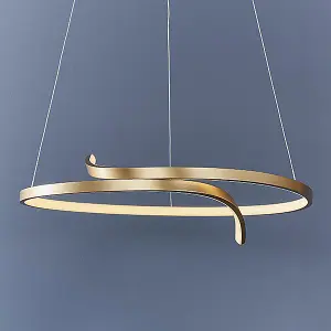 Luminosa Rafe LED Ceiling Pendant Matt Brushed Gold & White Silicone