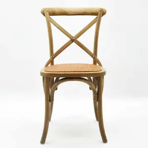 French Cross Back Dining Chair - L46 x W49 x H88 cm - Natural