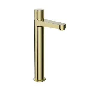 UK Home Living Avalon Koko Tall Basin Tap Brushed Brass