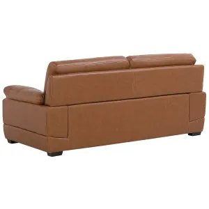 3 Seater Leather Sofa Golden Brown HORTEN