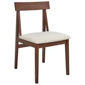 Set of 2 Dining Chairs ISLE Rubberwood Beige