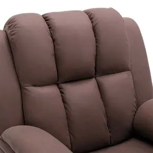 Rise Recliner Chair With Single Motor, Remote Control And Pocket Storage In Leather-Look Mocha Technology Fabric