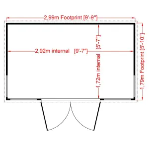 Shire Orchid curved roof 10x6 ft & 4 windows Curved Wooden Summer house - Assembly service included