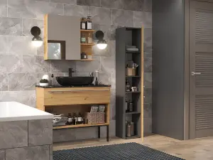 Nel II Bathroom Cabinet Anthracite Artisan Oak