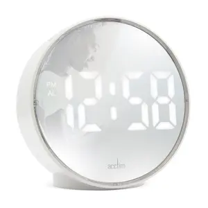 Digital Plastic / Acrylic Electric Alarm Tabletop Clock White