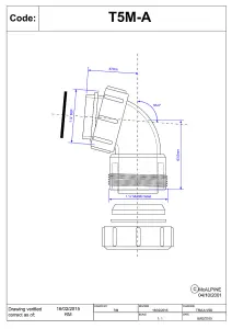 McAlpine T5M-A 1.5" 95 degree Multifit Bend x BSP coupling nut