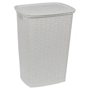 Plastic Laundry Hamper White