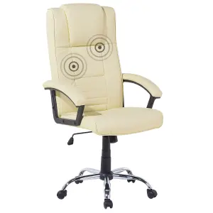 Massage Chair COMFORT Faux Leather Light Beige