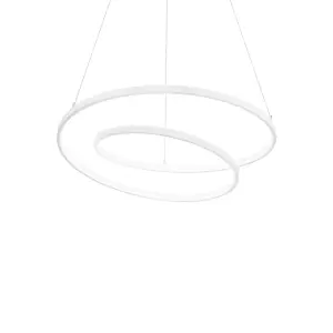 Luminosa OZ Dimmable Swirl Integrated LED Pendant Ceiling Light White, 3000K