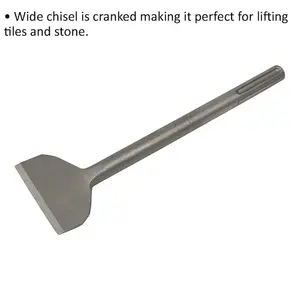 Wide Cranked Chisel - 75 x 300mm - SDS Max - Breaker Chisel Tile Stone Lifting