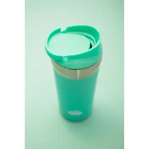 Interiors by Premier Turquoise 380ml Insulated Stainless Steel Travel Mug, Travel Mug with Lid, Thermal Travel Mug, Thermos Mug