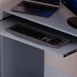 Vida Designs Huby Grey Computer Desk Workstation with Keyboard Tray