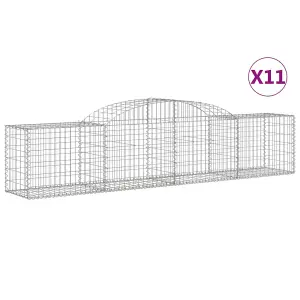 Berkfield Arched Gabion Baskets 11 pcs 300x50x60/80 cm Galvanised Iron