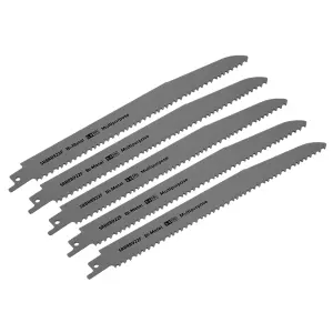 Reciprocating Saw Blade Multipurpose 230mm Length 5-8tpi Bi Metal Pack of 5 by Ufixt