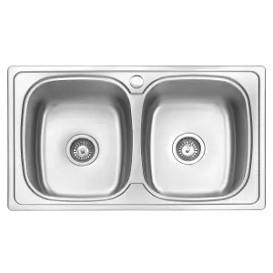 JASSFERRY Stainless Steel Kitchen Sink 2 Double Bowl Welding, 860 X 500 mm