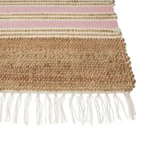 Jute Area Rug 160 x 230 cm Beige and Pastel Pink MIRZA