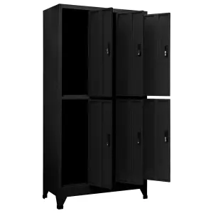 Berkfield Locker Cabinet Black 90x45x180 cm Steel