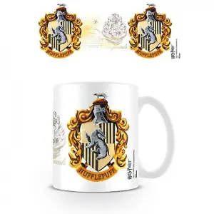 Harry Potter Hufflepuff Crest Mug White/Yellow/Navy (One Size)