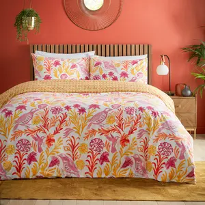 Alentejo Cotton Blend Floral Duvet Cover Set with Pillowcases 200 cm W x 200 cm L