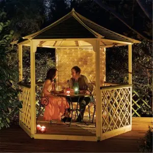 Premier Pressure Treated Hexagonal Gazebo (3m x 2.6m x 2.7m)