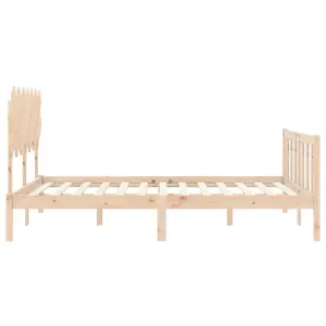 Berkfield Bed Frame with Headboard King Size Solid Wood