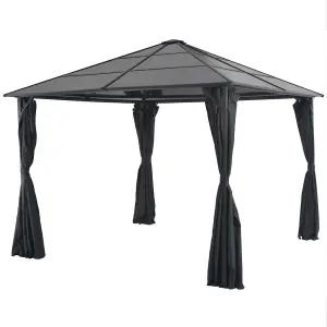 Berkfield Gazebo with Curtain Aluminium 3x3 m Black