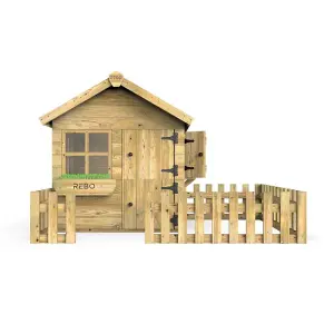 Rebo Orchard 4FT x 4FT Children's Wooden Garden Playhouse - Dove