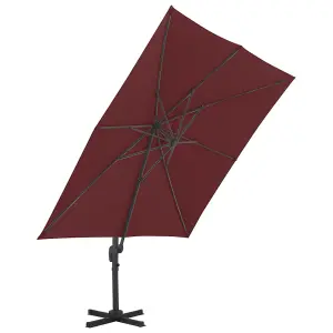 Berkfield Cantilever Umbrella with Aluminium Pole Bordeaux Red 400x300 cm