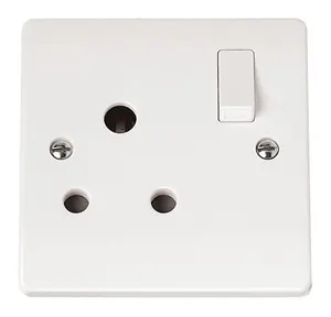 Click Scolmore Mode Single Round Pin Plug Socket 20A White - CMA034