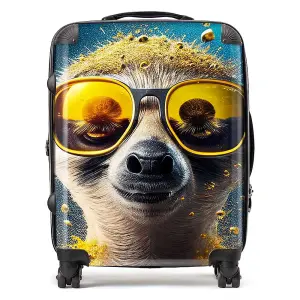 Meerkat With Golden Glasses Splashart Suitcase - Large