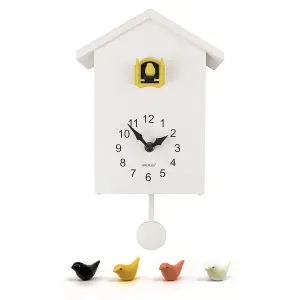 Walplus White Cuckoo - Yellow Window Wall Clock Cuckoo Home Décor