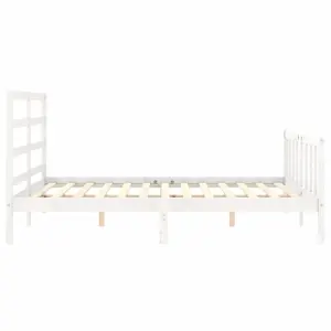 Berkfield Bed Frame with Headboard White 160x200 cm Solid Wood