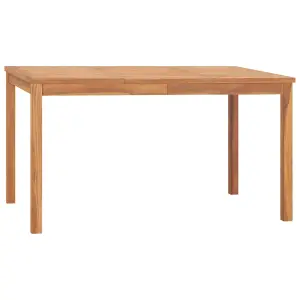 Berkfield Garden Dining Table 140x80x77 cm Solid Teak Wood