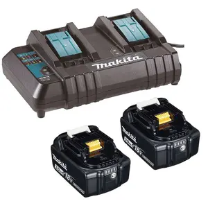 Makita BL1830 18v 2 x LXT 3.0ah Lithium-Ion Batteries + DC18SH Dual Port Charger