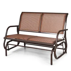 Costway Outdoor Swing Glider Chair 2-Person Patio Garden Rocking Swing Bench Loveseat