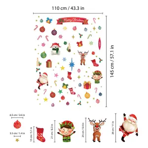 Walplus Colourful Xmas With Friends Window Clings Rooms Décor