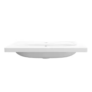 GoodHome Levanna Gloss White Rectangular Vanity Basin (W)60.6cm