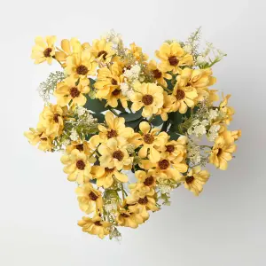 Homescapes Artificial Wild Daisy Yellow Bouquet Flower, 46 cm