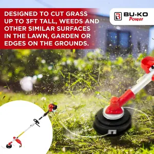 BU-KO 52cc Long Reach Petrol Multi Functional Garden Tool: Strimmer, Hedge Trimmer, Pruner Chainsaw,  1m Extension Pole, Tool Bag