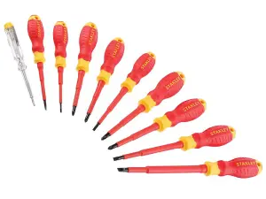 STANLEY STHT60032-0 FatMax VDE Insulated Screwdriver Set, 10 Piece STA060032