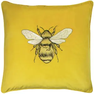 Paoletti Hortus Embroidered Bee Feather Rich Cushion