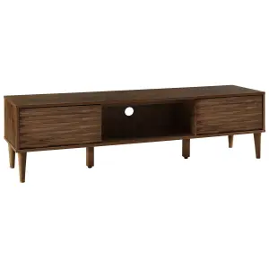 Beliani Traditional TV Stand Dark Wood KAYAN