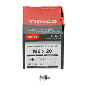 TIMCO Cable Tray Bolts & Flange Nuts Silver - M6 x 20