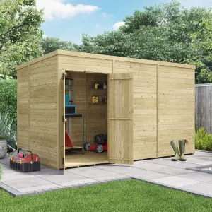 BillyOh Switch Tongue and Groove Pent Wooden Shed - 12x6 Windowless - 15mm Thickness