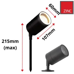 Outdoor Garden Spike Light with Dual Mount: Twin Packs & 2x GU10s: Black